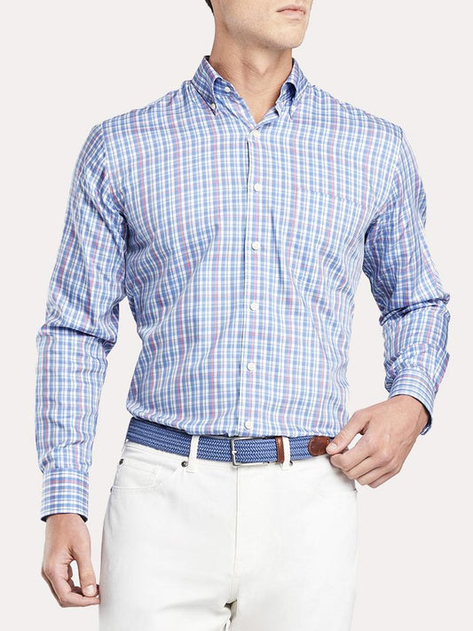  Peter Millar Crown Soft Runaway Bay Multi Check Sport Shirt