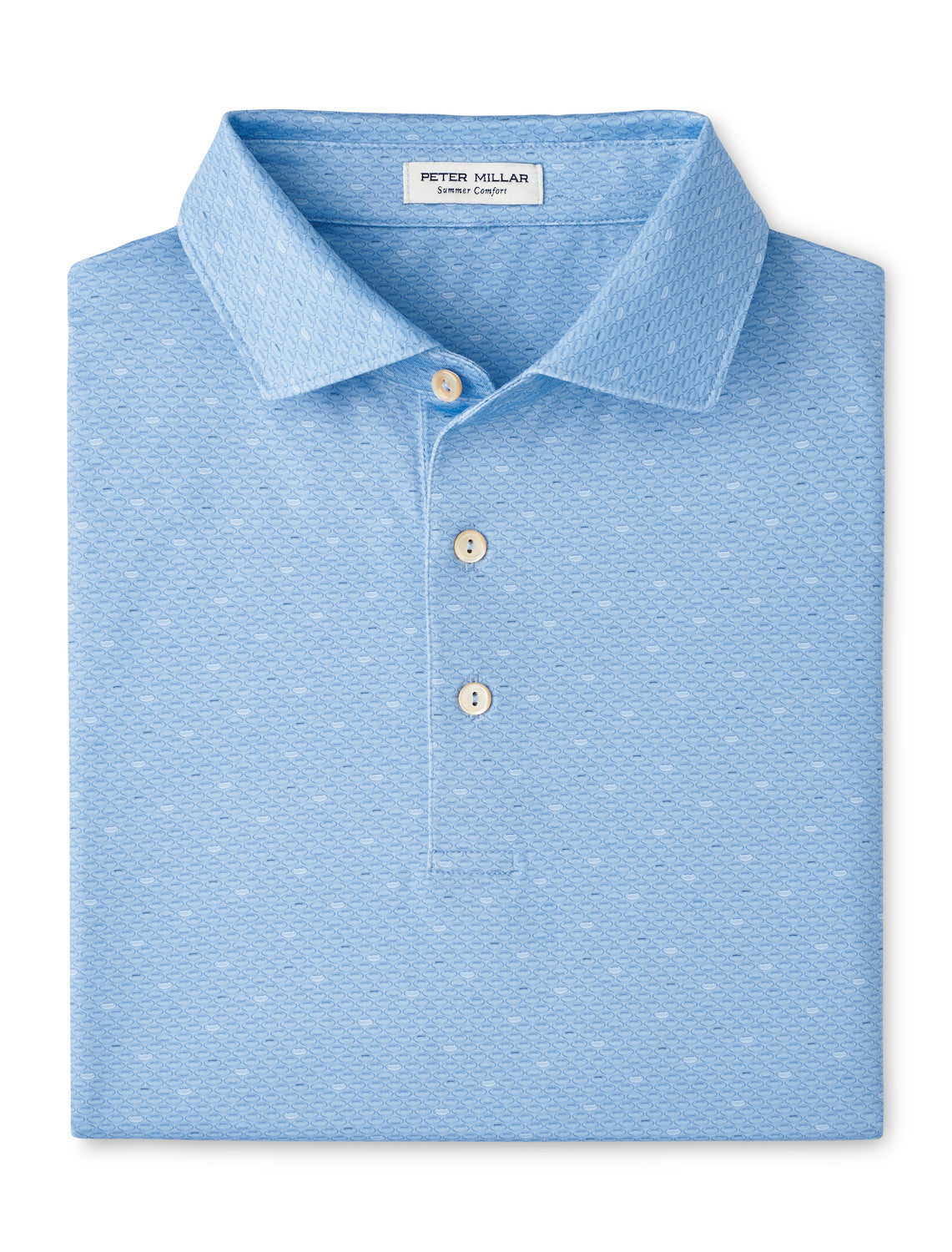  Peter Millar Fall Football Performance Jersey Polo: Cottage Blue