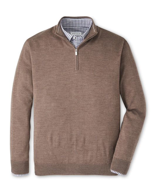  Peter Millar Autumn Crest Quarter-Zip: Poplar Brown