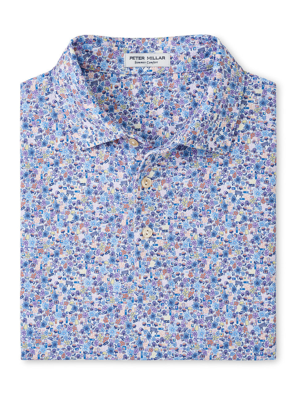  Peter Millar Groovy Performance Jersey Polo: White