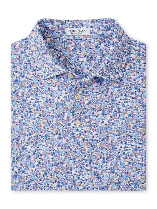  Peter Millar Groovy Performance Jersey Polo: White