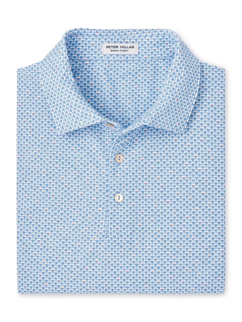  Peter Millar Grill And Chill Performance Mesh Polo: White
