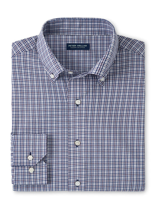  Peter Millar Crown Crafted Berkshire Performance Poplin Sport Shirt: Navy