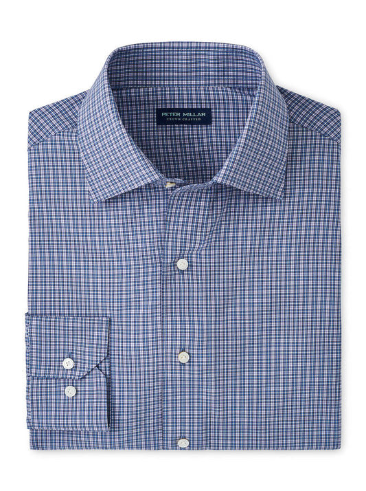  Peter Millar Crown Crafted Wicklow Performance Poplin Sport Shirt: Brook Blue
