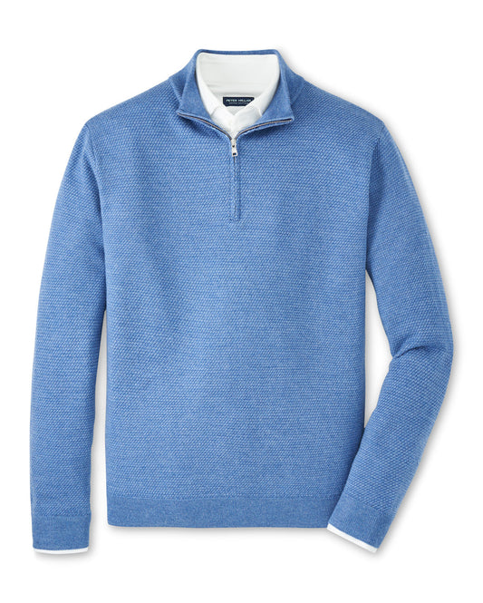  Peter Millar Keene Quarter-Zip Sweeater: Lunar Blue