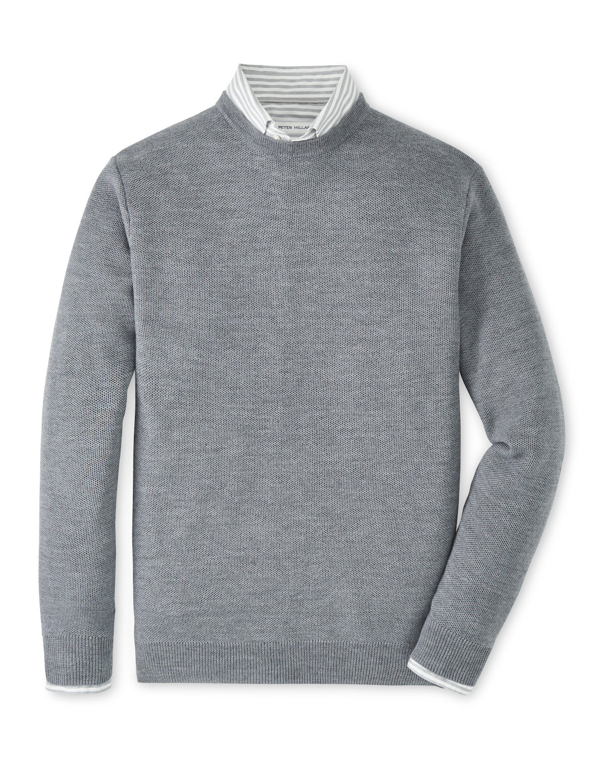 Peter Millar Autumn Crest Honeycomb Crewneck Sweater: Gale Grey