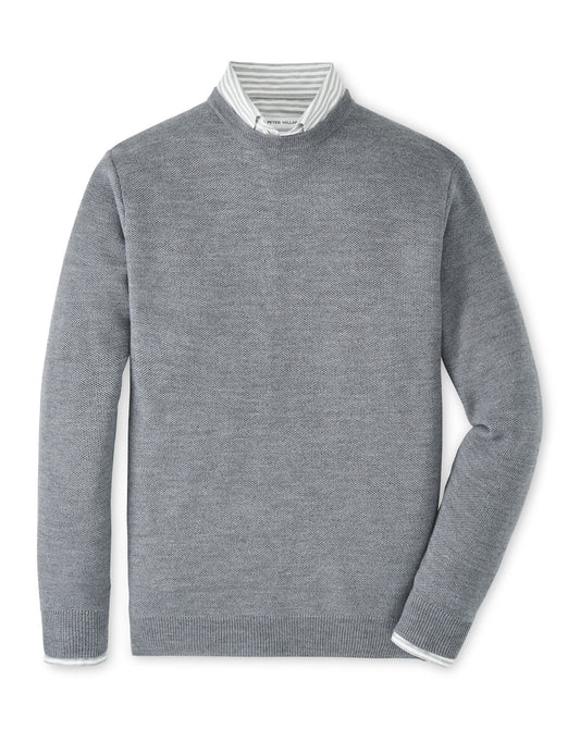  Peter Millar Autumn Crest Honeycomb Crewneck Sweater: Gale Grey
