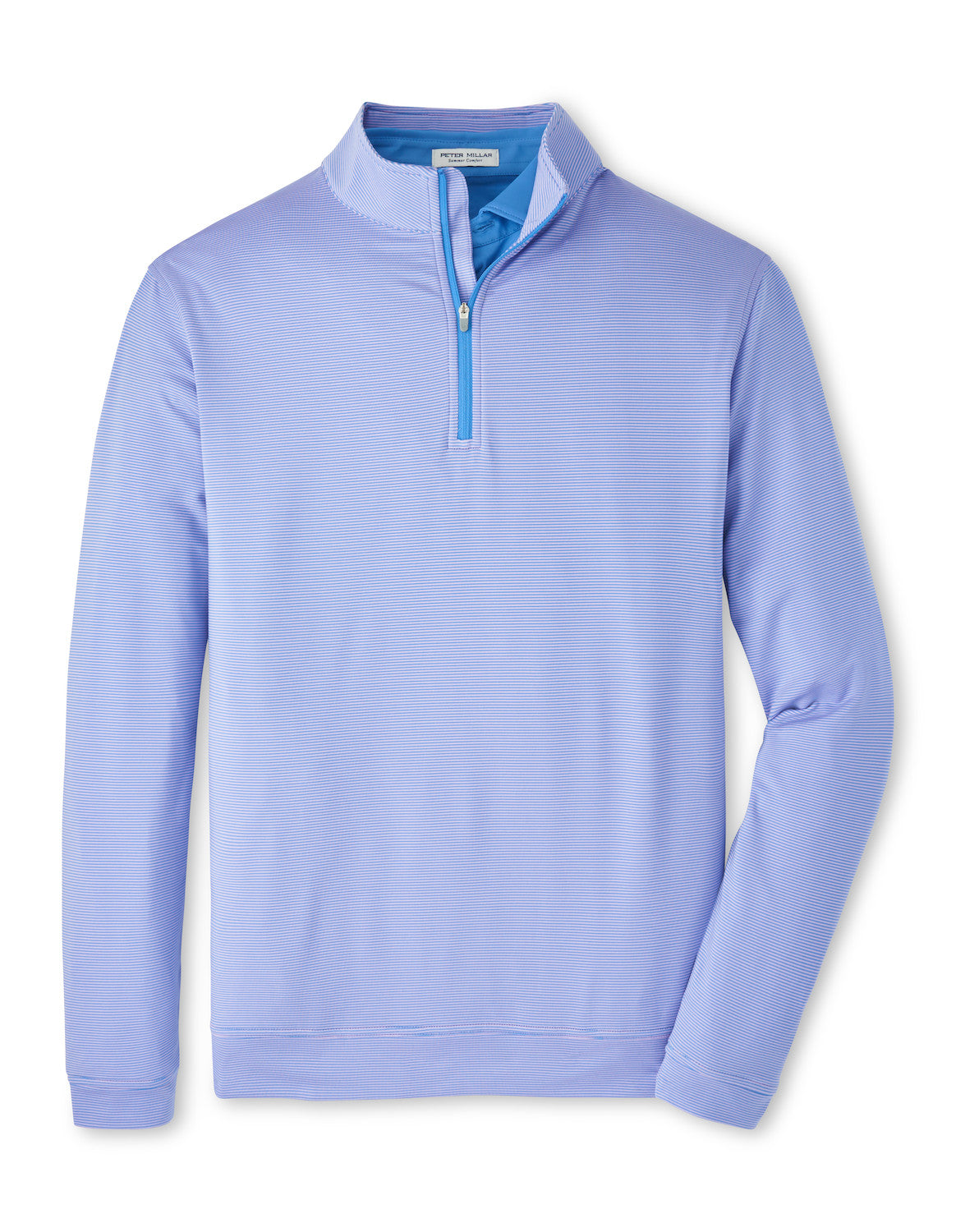  Peter Millar Perth Sugar Stripe Performance Quarter-Zip: Evening Tide
