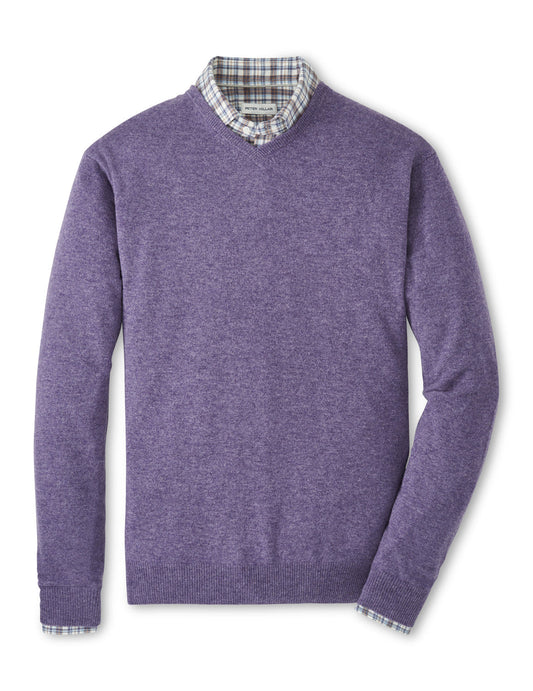  Peter Millar Crown Heritage Cashmere V-Neck Sweater: Deep Violet