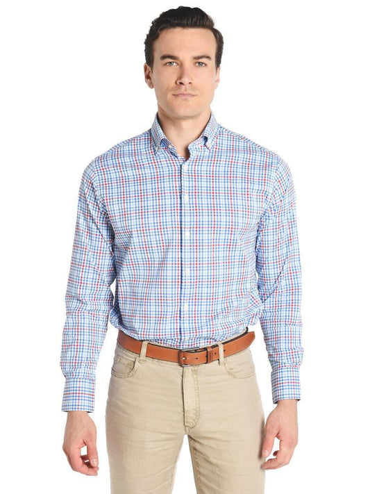  Peter Millar Men's Mickey Performance Multi-Gingham Sport Shirt