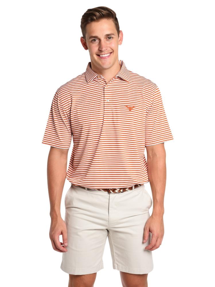  Peter Millar Men's Touchdown Stripe Stretch Mesh Jersey Polo