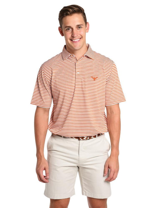  Peter Millar Men's Touchdown Stripe Stretch Mesh Jersey Polo