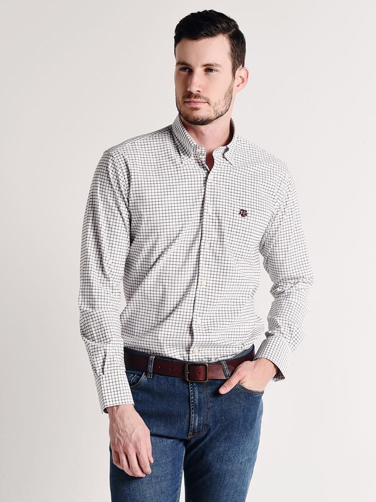  Peter Millar Stretch Tattersall Woven Shirt