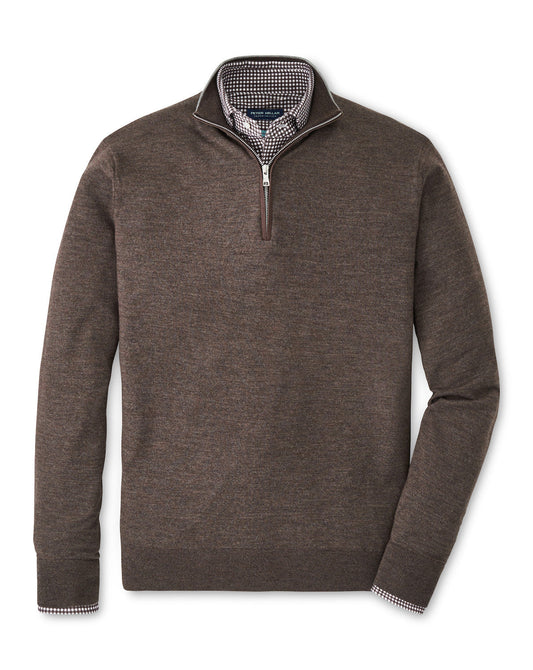  Peter Millar Excursionist Flex Quarter-Zip Sweater: Antique Walnut
