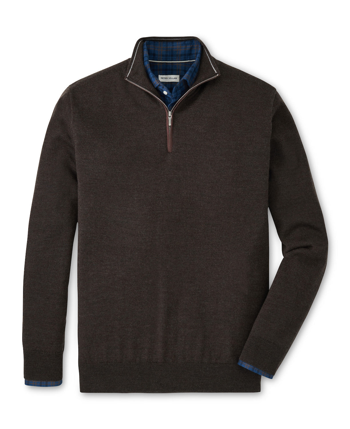  Peter Millar Autumn Crest Suede Trim Quarter-Zip: French Press