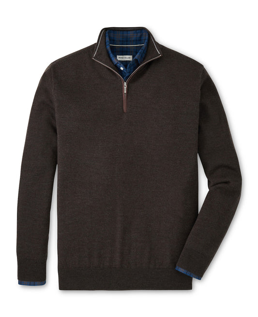  Peter Millar Autumn Crest Suede Trim Quarter-Zip: French Press