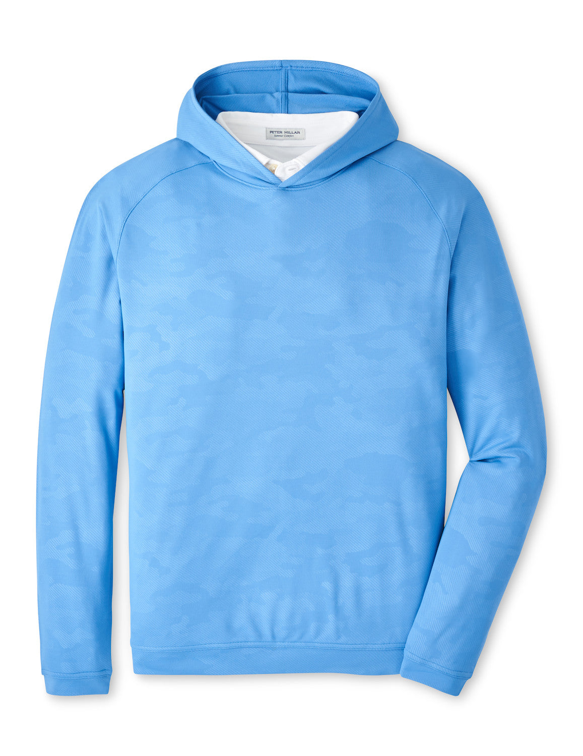  Peter Millar Pine Camo Performance Hoodie: Evening Tide