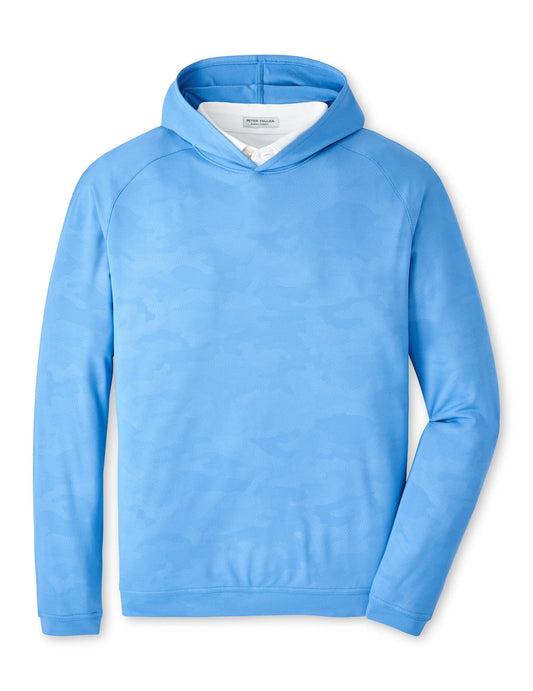  Peter Millar Pine Camo Performance Hoodie: Evening Tide