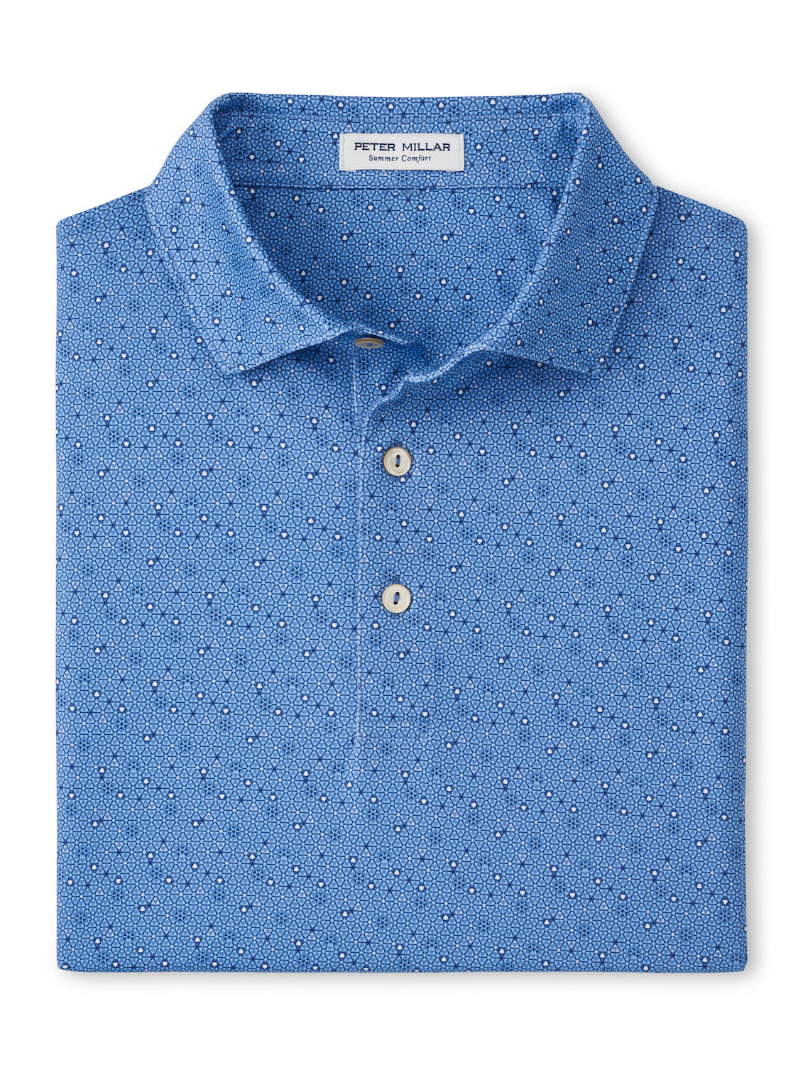 Peter Millar Costanzo Geo Performance Jersey Polo: Evening Tide